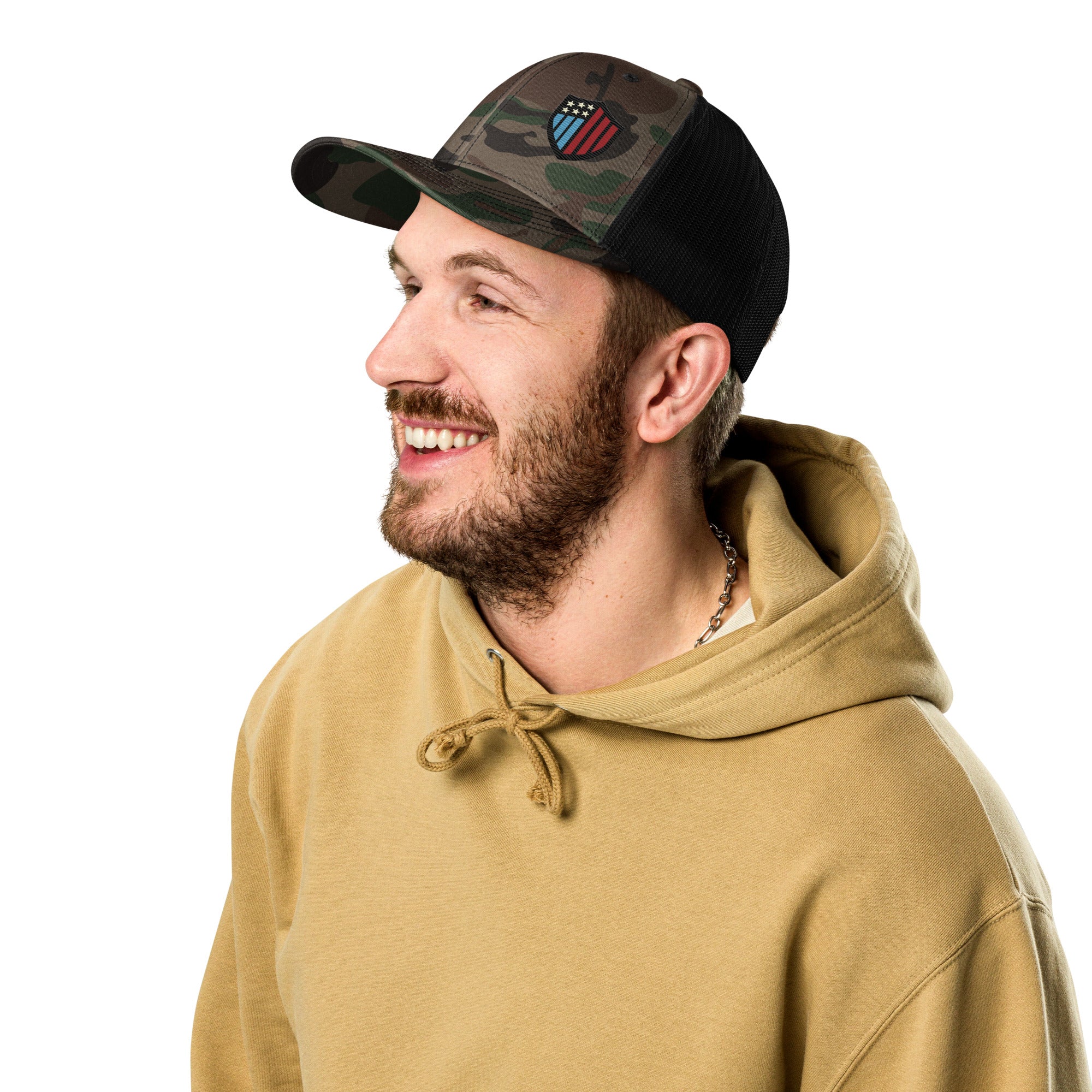 Justice Camouflage trucker hat
