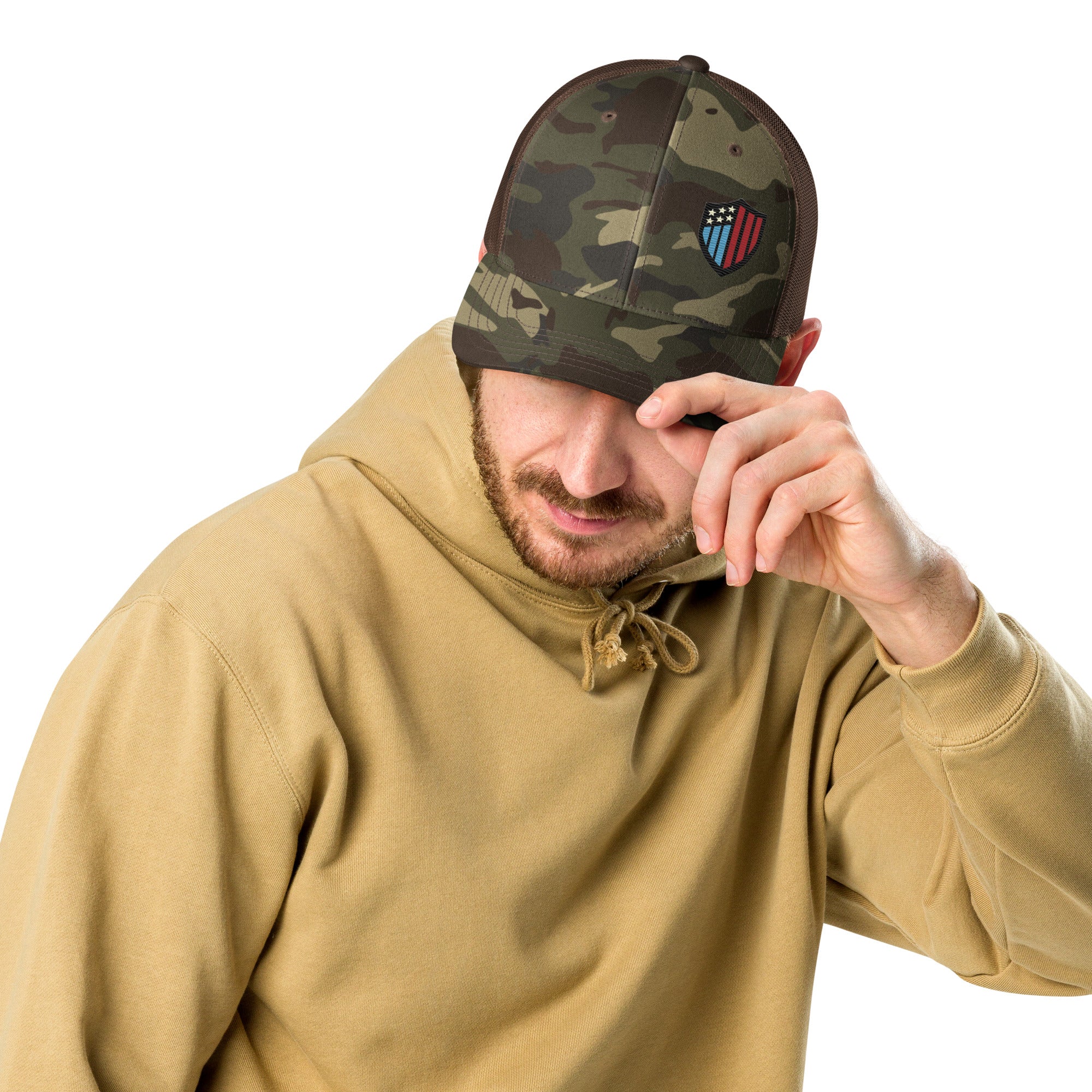 Justice Camouflage trucker hat