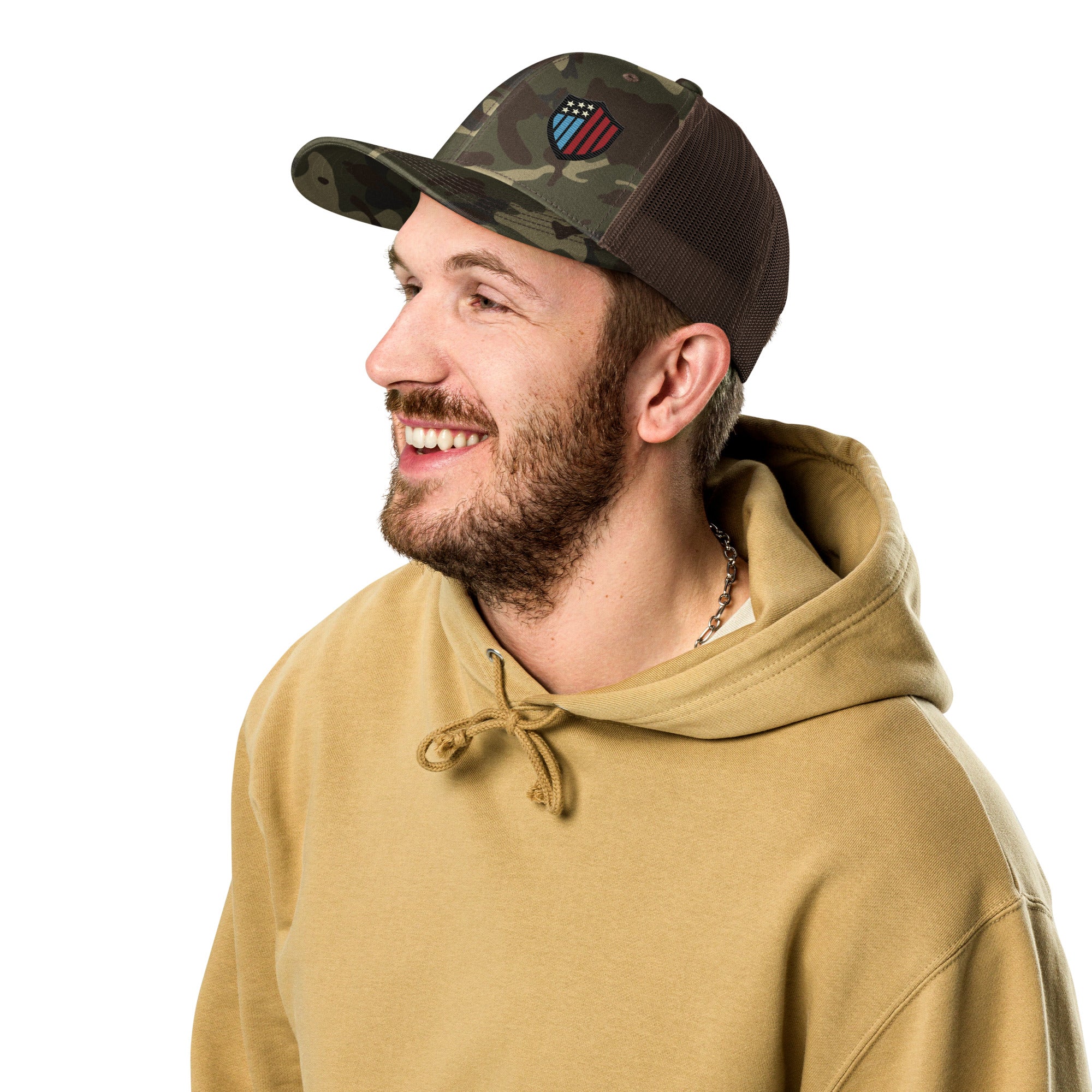 Justice Camouflage trucker hat