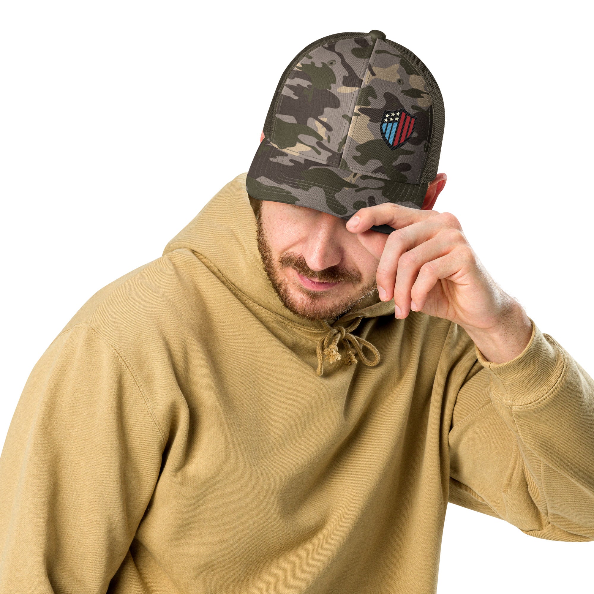 Justice Camouflage trucker hat