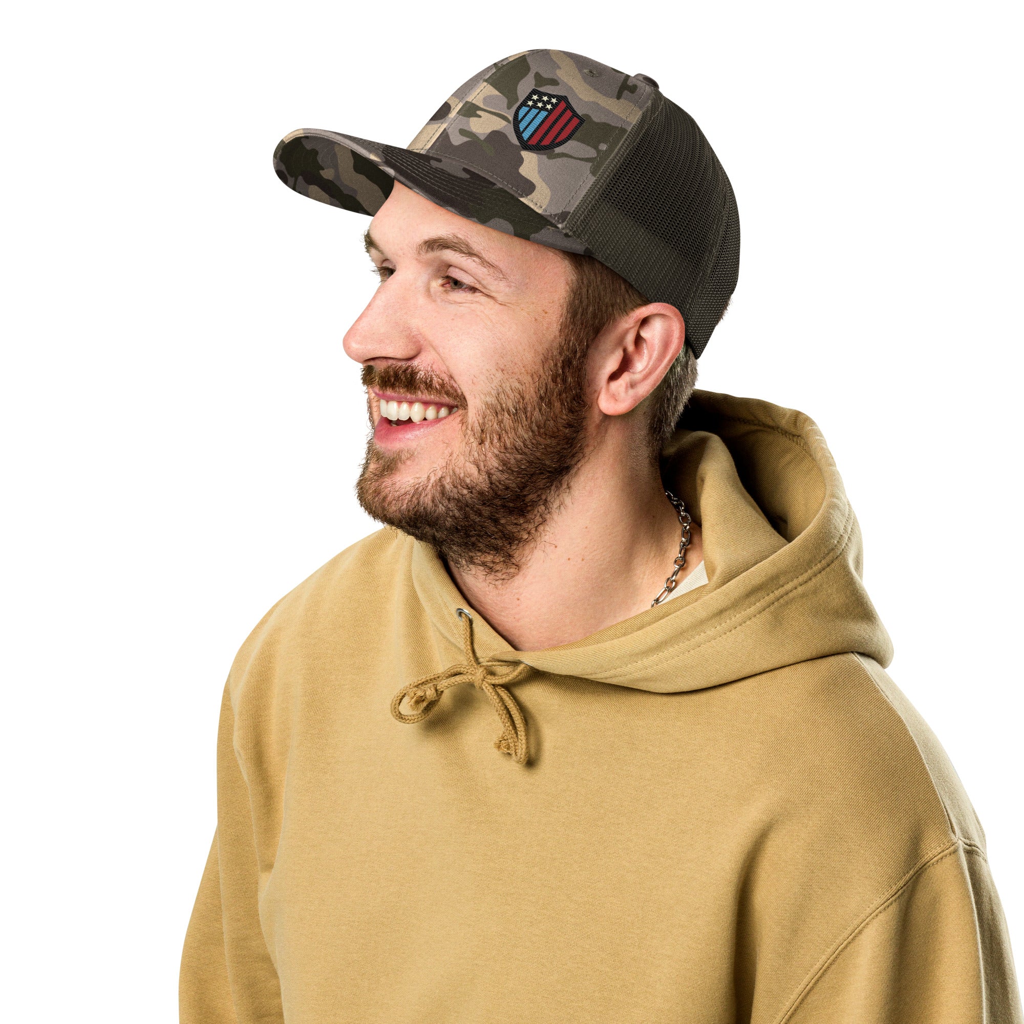 Justice Camouflage trucker hat