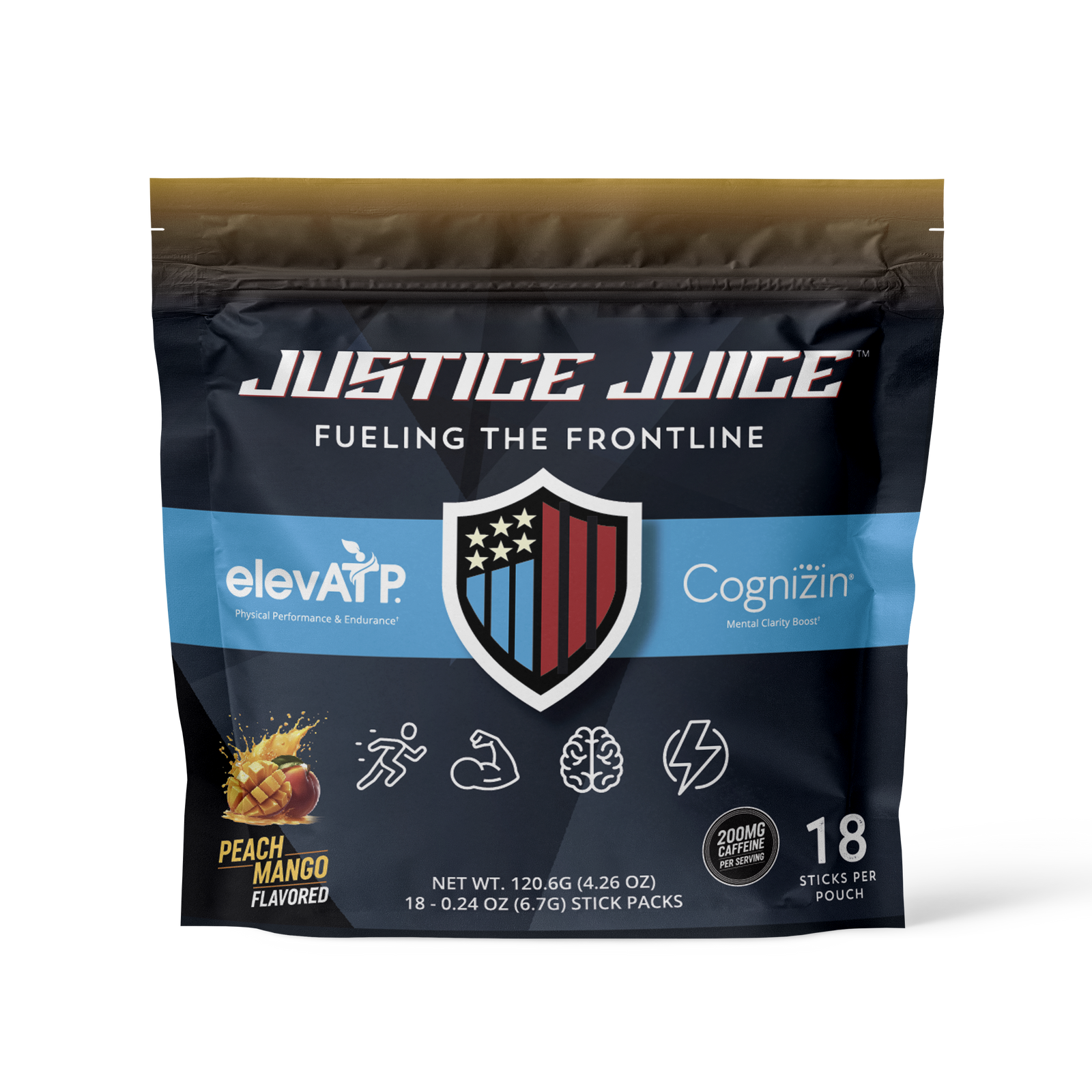 Justice Juice (Peach/Mango): Your Ultimate First Responder Performance Partner - 18-Unit Pack