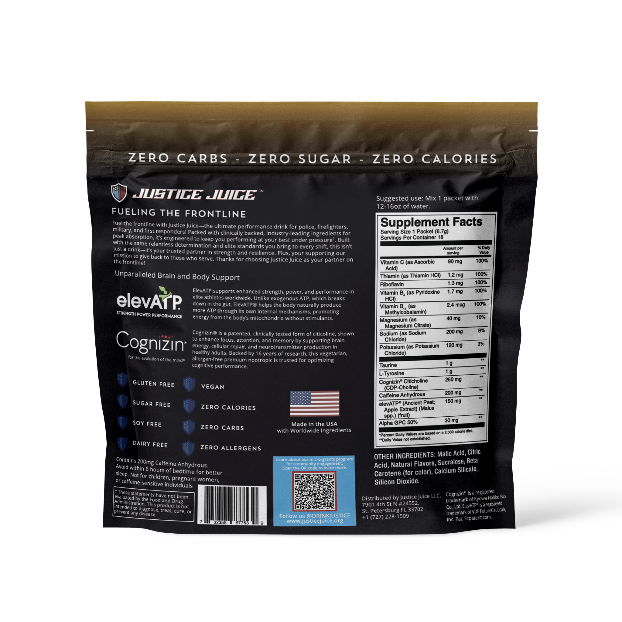 Justice Juice Your Ultimate First Responder Performance Drink Partner - 18-Unit Pack